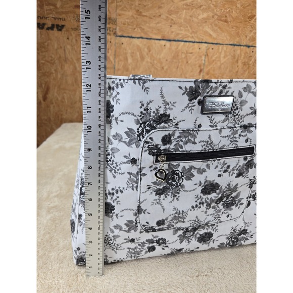 Bella Russo Reversible Tote Bag Floral / Polkadot Zip Pocket Double Strap - Picture 7 of 9